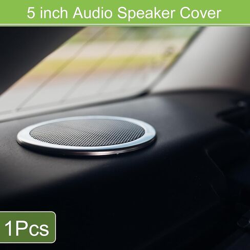 ACROPIX Universal 5" Car Speaker Grills Cover Mesh Round 5 Inch Audio Speaker Subwoofer Guard Protector Case Iron Plating Silver Tone Black - Pack of 2 in Saudi Arabia