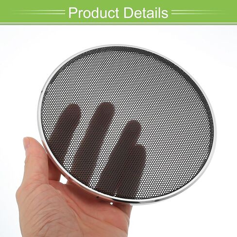 ACROPIX Universal 5" Car Speaker Grills Cover Mesh Round 5 Inch Audio Speaker Subwoofer Guard Protector Case Iron Plating Silver Tone Black - Pack of 2 in Saudi Arabia