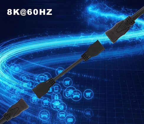 8K HDMI Female to Female Cable, 1FT, high-Speed HDMI Extension Cable, Supports 8K@60HZ, Suitable for Computers High Definition Cable for TV Set-top Box, Female to Female Connector in Saudi Arabia