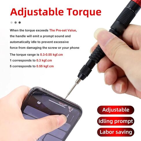 Yunseity Adjustable Torsion Set, Non Slip Handle 0.3-0.55kgf.cm, Torsion with H4mmx40mm Bits for Laptops, Smartphones, Cameras, Tablets in Saudi Arabia