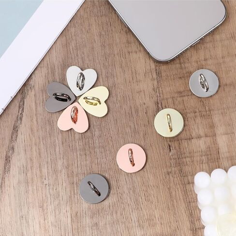 8pcs Cell Phone Finger Ring Metal Phone Finger Grip Hook for Back Adhesive Phones Charm Holder Heart Fingers Grip Loop Stand Ring Holder Accessories for DIY Hanging Supplies Smart in Saudi Arabia