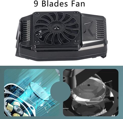 Phone Clip Cooler USB Rechargeable Heatsink Cell Phone Cooling Fan for Home Daily Use Electronic Games(Black) Finger Skateboards, Fidget , Decompression Cubes in Saudi Arabia