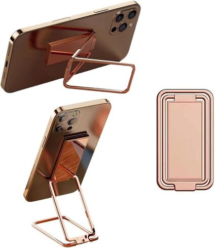Black Phone Ring Holder Finger Kickstand - Foldable & Adjustable Magnetic Phone Stand for Back of Case, 360° Rotating Desk Grip for Phones/Tablets (Up to 12.9 Inches) in Saudi Arabia