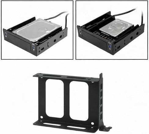 حامل مزدوج SSD حامل HDD HOLDER 2.5 "SSD Bracket PC Computer HDD Bay Hard Drive Holder Bay Internal Drive ، Black in Saudi Arabia