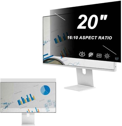 [2 Pack 20 inch Computer Privacy Screen Filter,Reduce Glare Blue Light Computer Monitor Privacy Filter,Anti-Spy Eye Protection Reduce Eye Strain Protector Film,20 in 16:10 Aspect Ratio in Saudi Arabia