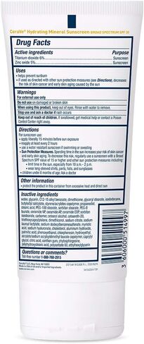 CeraVe 100% Mineral Sunscreen SPF 30 | Face Sunscreen with Zinc Oxide & Titanium Dioxide for Sensitive Skin | With Hyaluronic Acid, Niacinamide, and Ceramides | 2.5 oz in Kuwait