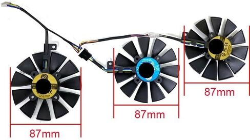 مروحة التبريد 87 مم PLD09210S12HH T1292215SU متوافقة مع Strix RX480 RX 580 GTX980TI R9 390 390X GTX1060 1070 1080 1070TI 1080TI (T129215SU) in Saudi Arabia
