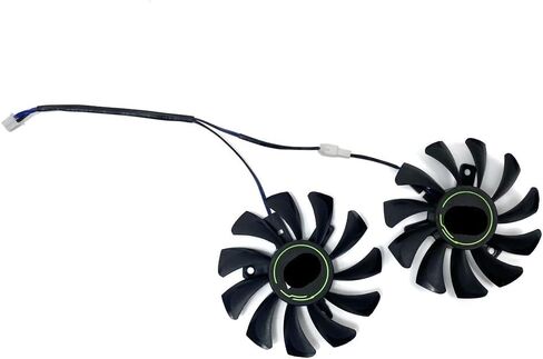 مروحة التبريد 2PCS 75 مم 2PIN HA8010H12F-Z GTX1650 GPU مروحة متوافقة مع GTX 1650 Super Ventus XS Card Card Card in Kuwait