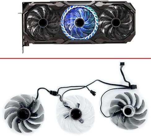 95 مم FDC10U12S9-C 85mm FDC10H12S9-C RX6800 GPU مروحة متوافقة مع RX 6800 XT TAICHI X مروحة استبدال بطاقة الرسومات in Saudi Arabia