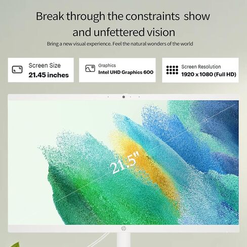 HP 21.5" FHD All-in-One Desktop Computer, Win 11 Pro, Webcam, WiFi6, FHD Anti-Glare Display, HDMI, Intel Celeron J4025 Processor, Business AIO, HDMI, Wired Keyboard & Mouse (8GB RAM + 512GB SSD) in Saudi Arabia