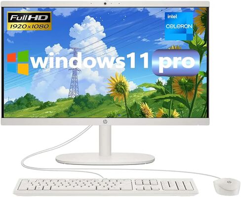 HP 21.5" FHD All-in-One Desktop Computer, Win 11 Pro, Webcam, WiFi6, FHD Anti-Glare Display, HDMI, Intel Celeron J4025 Processor, Business AIO, HDMI, Wired Keyboard & Mouse (16GB RAM + 1TB SSD) in Saudi Arabia