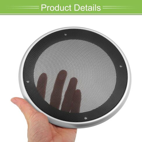 Acropix Universal 6.5 "شوايات مكبر الصوت تغطية شبكة الشبكة الجولة 6.5 بوصة مكبر صوت مكبر صوت مضخم صوت الحارس مع مسامير التثبيت الحديد ABS النغمة الفضية السوداء - حزمة من 1 in Saudi Arabia