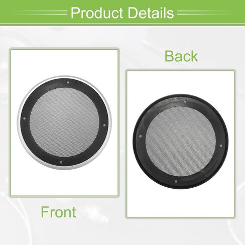 Acropix Universal 6.5 "شوايات مكبر الصوت تغطية شبكة الشبكة الجولة 6.5 بوصة مكبر صوت مكبر صوت مضخم صوت الحارس مع مسامير التثبيت الحديد ABS النغمة الفضية السوداء - حزمة من 1 in Saudi Arabia