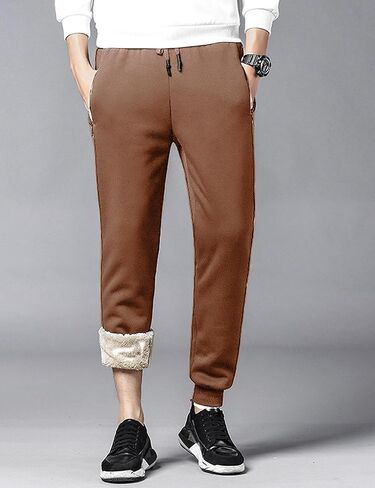 Faleave Men's Warm Sherpa Lined Sweatpants Fleece Pants Thicken Active Jogger Sports in Kuwait