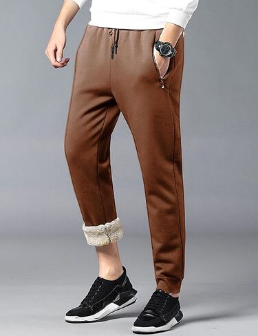 Faleave Men's Warm Sherpa Lined Sweatpants Fleece Pants Thicken Active Jogger Sports in Kuwait