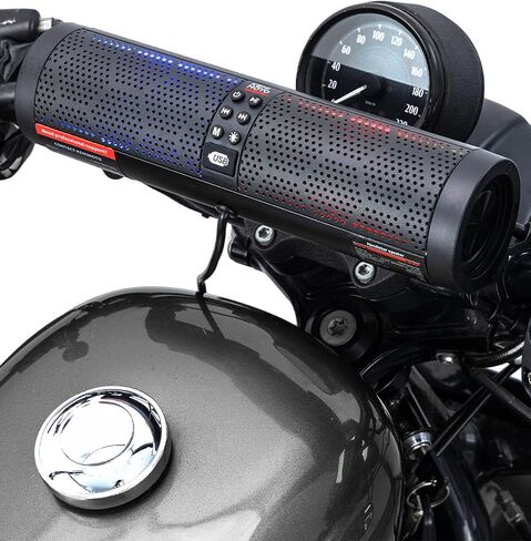 KEMIMOTO Motorcycle 4 Speakers Bluetooth-Compatible Waterproof Sound Bar Radio,USB Sound System,RGB LED Light,7/8-1.2" Handlebar Speaker Aluminum Alloy in Saudi Arabia