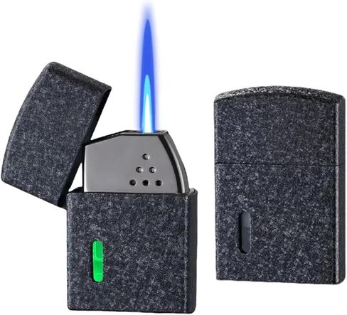Smart Butane Torch Lighter with 4 Ignition Methods, Voice Activated Windproof Lighter, Straight Jet Blue Flame Refillable Lighters for Candles, Camping (Fuel Not Included) (Black) in Kuwait