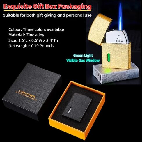 Smart Butane Torch Lighter with 4 Ignition Methods, Voice Activated Windproof Lighter, Straight Jet Blue Flame Refillable Lighters for Candles, Camping (Fuel Not Included) (Black) in Kuwait