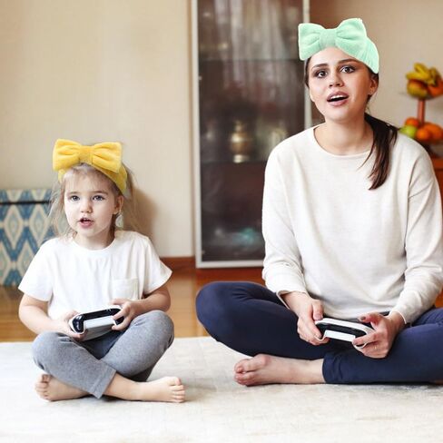 AOPRIE 6Pieces Spa Headbands for Women Washing Face Spa Headbands Bow Hair Band Women Facial Makeup Head Band Soft Coral Fleece Head Wraps For Shower Washing Face Mask in Kuwait