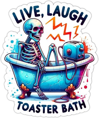 Live Lack Tooster Bath Skeleton ملصق 3 بوصات in Kuwait