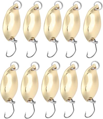 10pcs/lot fishing lures kits baits paits spoon- الطعوم الاصطناعية الترتر الطعم الطعوم الطعوم الملحقات الصيد الصلبة الملحق (الذهب -2.5 جم) in Saudi Arabia
