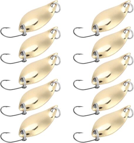 10pcs/lot fishing lures kits baits paits spoon- الطعوم الاصطناعية الترتر الطعم الطعوم الطعوم الملحقات الصيد الصلبة الملحق (الذهب -2.5 جم) in Saudi Arabia