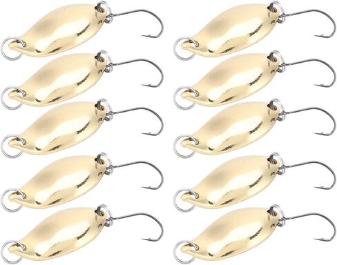 10pcs/lot fishing lures kits baits paits spoon- الطعوم الاصطناعية الترتر الطعم الطعوم الطعوم الملحقات الصيد الصلبة الملحق (الذهب -2.5 جم) in Saudi Arabia