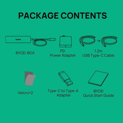 Yealink BYOD-BOX HUB لـ UVC34 UVC40 E2 مؤتمرات كاميرا الفيديو المصممة خصيصًا للعمل بين كاميرا UVC وأجهزة الكمبيوتر المحمولة مع مجموعة اجتماعات كاميرا الويب الخاصة بمنفذ TYPE-C لغرفة المؤتمر in Saudi Arabia