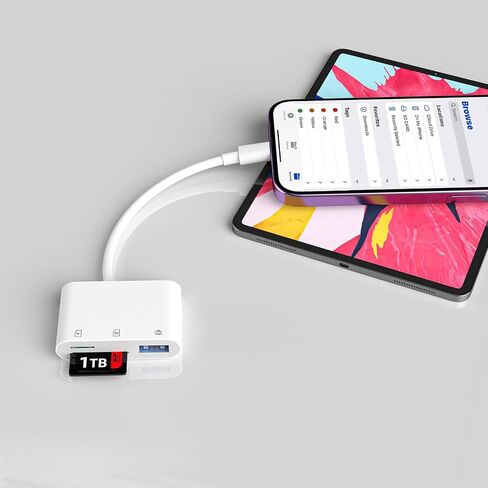 USB C SD Card Reader Compatible with iPhone 16 15 Pro Max iPad Three-in-one C-Type Memory Tracking Camera Card Adapter, Dual Slots and USB Ports, Compatible with More laptops in Saudi Arabia