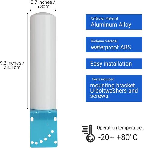 High Gain 10-12dBi Dual SMA Male 698-2700 MHz 3G/4G LTE Omni-Directional Outdoor Pole/Wall Mount Antenna for Mobile Cell Phone Cellular 4G LTE Router Modem Gateway in Saudi Arabia