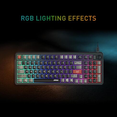 MSI Forge GK110 US-لوحة مفاتيح ميكانيكية ، RGB ، مريح ، مضاد للزاوية ، زاوية قابلة للتعديل (أسود) in Saudi Arabia