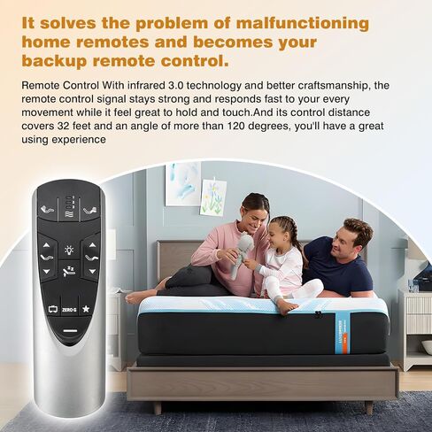 RF358A RF502A استبدال التحكم عن بُعد لـ Tempurpedic ERGO/ERGO تمتد قاعدة سرير قابلة للتعديل JDLK.33.01.18 ، مسافة تحكم تزيد عن 26 قدمًا in Kuwait