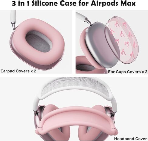 for AirPods Max Headphones Pink Bow Ear Covers for AirPods Max 2 in Saudi Arabia