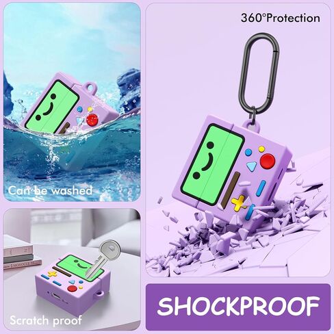 AirPod 4 Case Cover, KOREDA Cute Cartoon Game Case for Airpods 4th Generation (2024), Funny Kawaii 3D Cartoon Silicone Case for Women Girls (Purple) in Kuwait