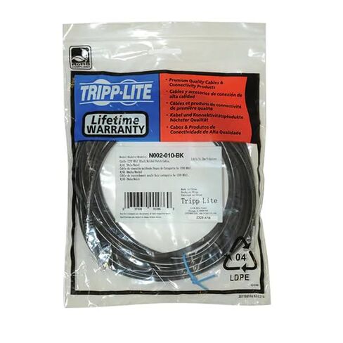 TRIPP Lite Eaton Series N002-010-BK CAT5E Ethernet Patch Cable 10 FT ، RJ45 M/M ، 350 MHz UTP مقولبة ، Gigabit Poe ، Black ، Cloud Care Bundle مؤهلة (50 حزمة) in Kuwait