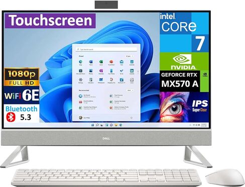 Dell Inspiron 7000 Business All-in-One 27 "شاشة تعمل باللمس IPS FHD (Intel Core 7 150U ، 32GB DDR4 ، 2TB PCIE SSD ، Geforce MX570 A ، WiFi 6E ، Webcam ، Bluetooth 5.3 ، Win 11 Home) (Reneded) in Kuwait