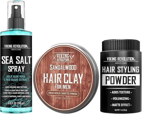 Viking Revolution Sea Salt Spray for Hair Men - Hair Texturizing Spray with Kelp, Aloe Vera and Red Algae Extract - Surf Spray to Add Volume and Texture Sea Salt Spray for Men Beach Hair Spray - 8oz in Kuwait