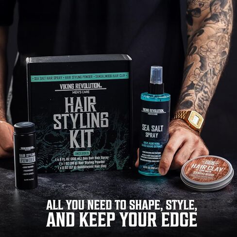 Viking Revolution Sea Salt Spray for Hair Men - Hair Texturizing Spray with Kelp, Aloe Vera and Red Algae Extract - Surf Spray to Add Volume and Texture Sea Salt Spray for Men Beach Hair Spray - 8oz in Kuwait