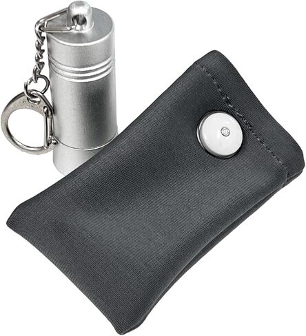 Tack Wonder Pouch GPS Tracker Case, Black and White, Soft Fabric with Magnetic Key, Washable Protective Cover with Skin-Friendly Pins [Tack GPS Tracker Not Included] in Kuwait