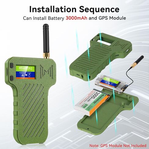 Case for Heltec Mesh Node T114 Board مع مجموعة بطارية 3000 مللي أمبير في الساعة ، مع منفذ نوع نافذة العرض C وواجهة هوائي Lora 915 MHz لـ Meshtastic Arduino Lorawan IOT Mesh Node T114 (N36 Case ، Green) in Kuwait