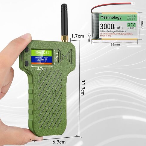 Case for Heltec Mesh Node T114 Board مع مجموعة بطارية 3000 مللي أمبير في الساعة ، مع منفذ نوع نافذة العرض C وواجهة هوائي Lora 915 MHz لـ Meshtastic Arduino Lorawan IOT Mesh Node T114 (N36 Case ، Green) in Kuwait