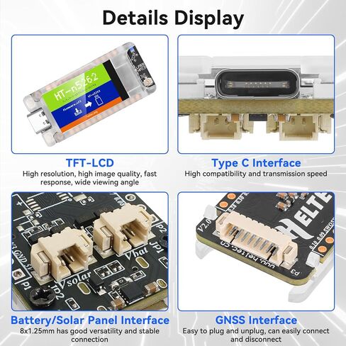 Case for Heltec Mesh Node T114 Board مع مجموعة بطارية 3000 مللي أمبير في الساعة ، مع منفذ نوع نافذة العرض C وواجهة هوائي Lora 915 MHz لـ Meshtastic Arduino Lorawan IOT Mesh Node T114 (N36 Case ، Green) in Kuwait