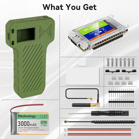 Case for Heltec Mesh Node T114 Board مع مجموعة بطارية 3000 مللي أمبير في الساعة ، مع منفذ نوع نافذة العرض C وواجهة هوائي Lora 915 MHz لـ Meshtastic Arduino Lorawan IOT Mesh Node T114 (N36 Case ، Green) in Kuwait
