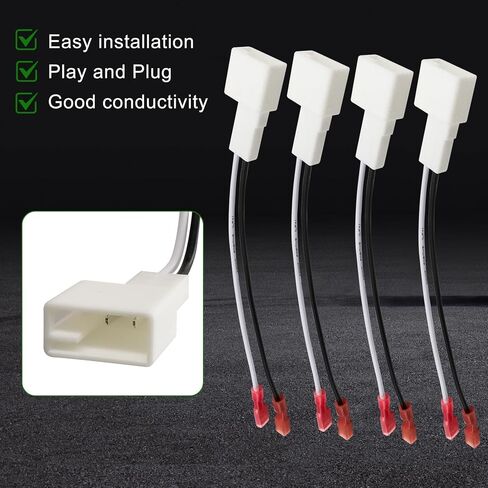 4Pcs 72-8104 Speaker Adapter Wire Harness Fit for 2008-2019 Toyota Tacoma Tundra Camry 4 Runner Scion Corolla Modes, Front and Rear Door Speaker Wiring Harness Adapter Plug (72-8104) in Kuwait