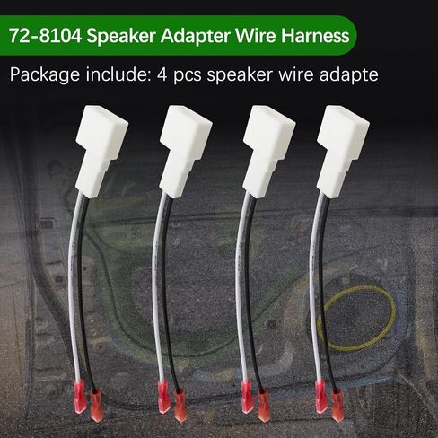 4Pcs 72-8104 Speaker Adapter Wire Harness Fit for 2008-2019 Toyota Tacoma Tundra Camry 4 Runner Scion Corolla Modes, Front and Rear Door Speaker Wiring Harness Adapter Plug (72-8104) in Kuwait
