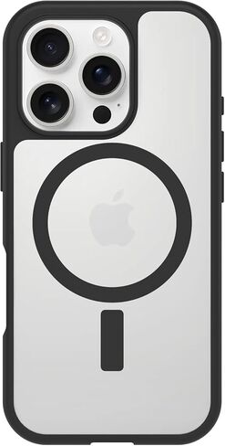 OtterBox iPhone 16 Pro (Only) - React Series Case - Black Crystal (Clear/Black) - Snaps to MagSafe - Ultra-Thin - Non-Retail Packaging in Saudi Arabia