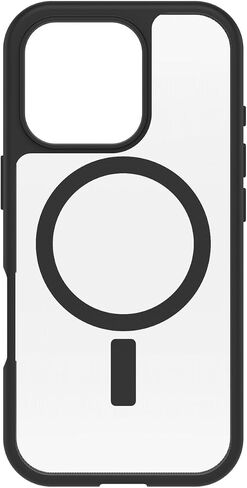 OtterBox iPhone 16 Pro (Only) - React Series Case - Black Crystal (Clear/Black) - Snaps to MagSafe - Ultra-Thin - Non-Retail Packaging in Saudi Arabia