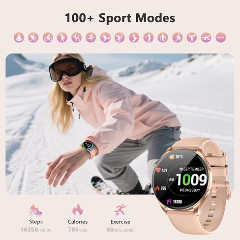 BlackView Smart Watch للنساء (مكالمات إجراء/إجابة) ، 1.43'''''''lefresternes tracker شاشة تعمل باللمس مع 100+ أوضاع رياضية ، معدل ضربات القلب/شاشة SPO2/Sleep/2 ، ساعة ذكية لـ iPhone & Android in Kuwait