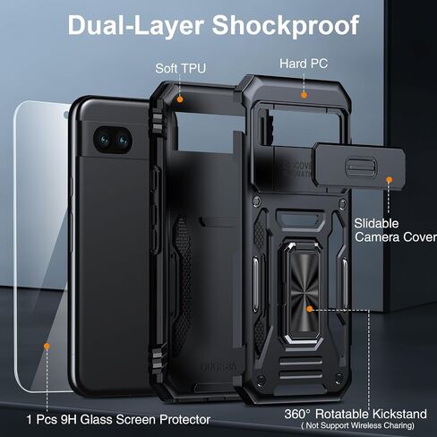 ANTSHARE for Google Pixel 10 pro XL Case with Kickstand, Diamond Clear & Military-Grade Drop Protection,Anti-Scratch Hard PC Back, Slim Anti-Yellowing 2025 in Saudi Arabia