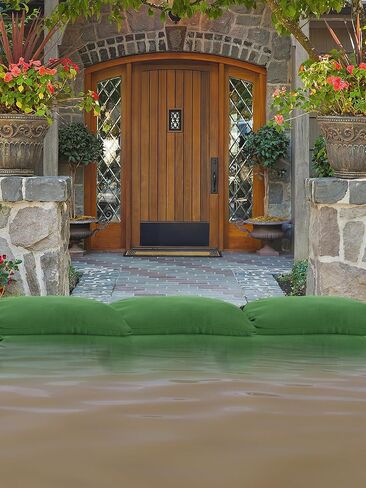 6pcs No-Leaking Sand Bags for Flooding with Buckle - No Tying, Easy to Carry, High-Density Canvas Flood Protection Water Barrier Sandbags for Home Door Basement Garage Flood Control, 13.8'' x 25.6'' in Saudi Arabia